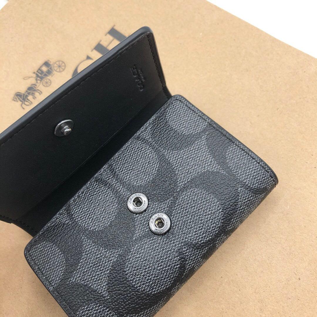 【COACH☆新品】☆シグネチャー☆チャコール☆5 リング キー ケース☆