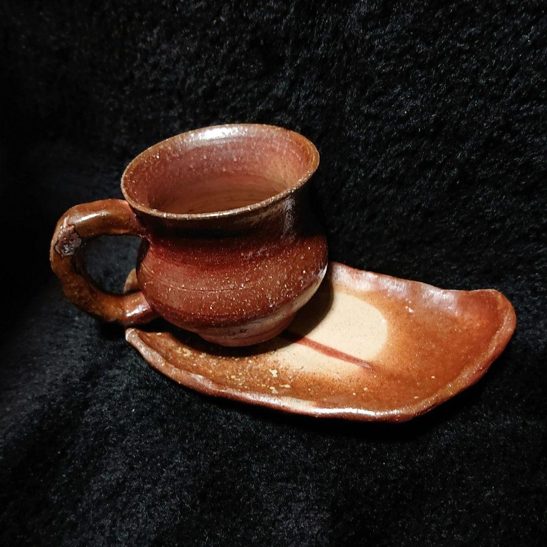 【2317】フリーカップ、ソーサー…備前焼