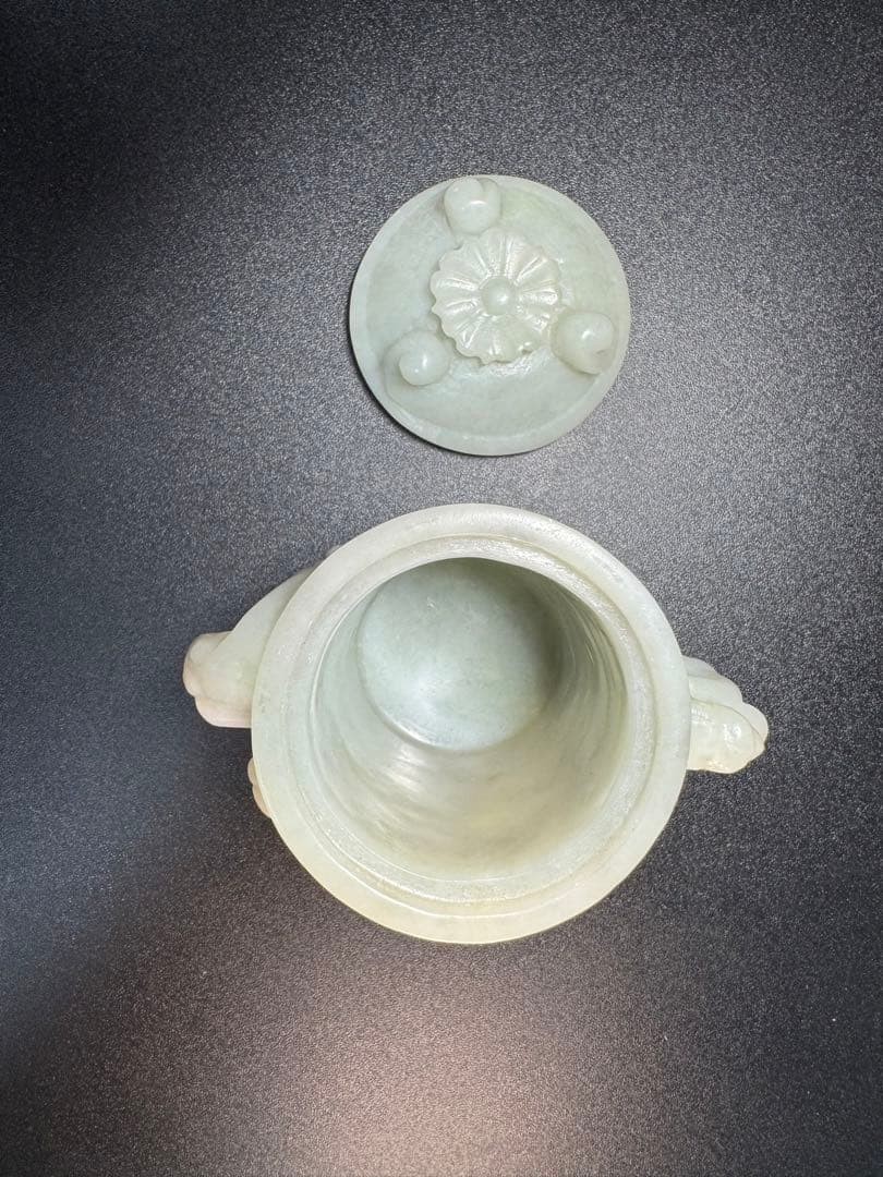 漢時代 和田玉 龍文 玉杯 中国美術 神獣置物 置物 玉彫刻古玩 旧家蔵出し