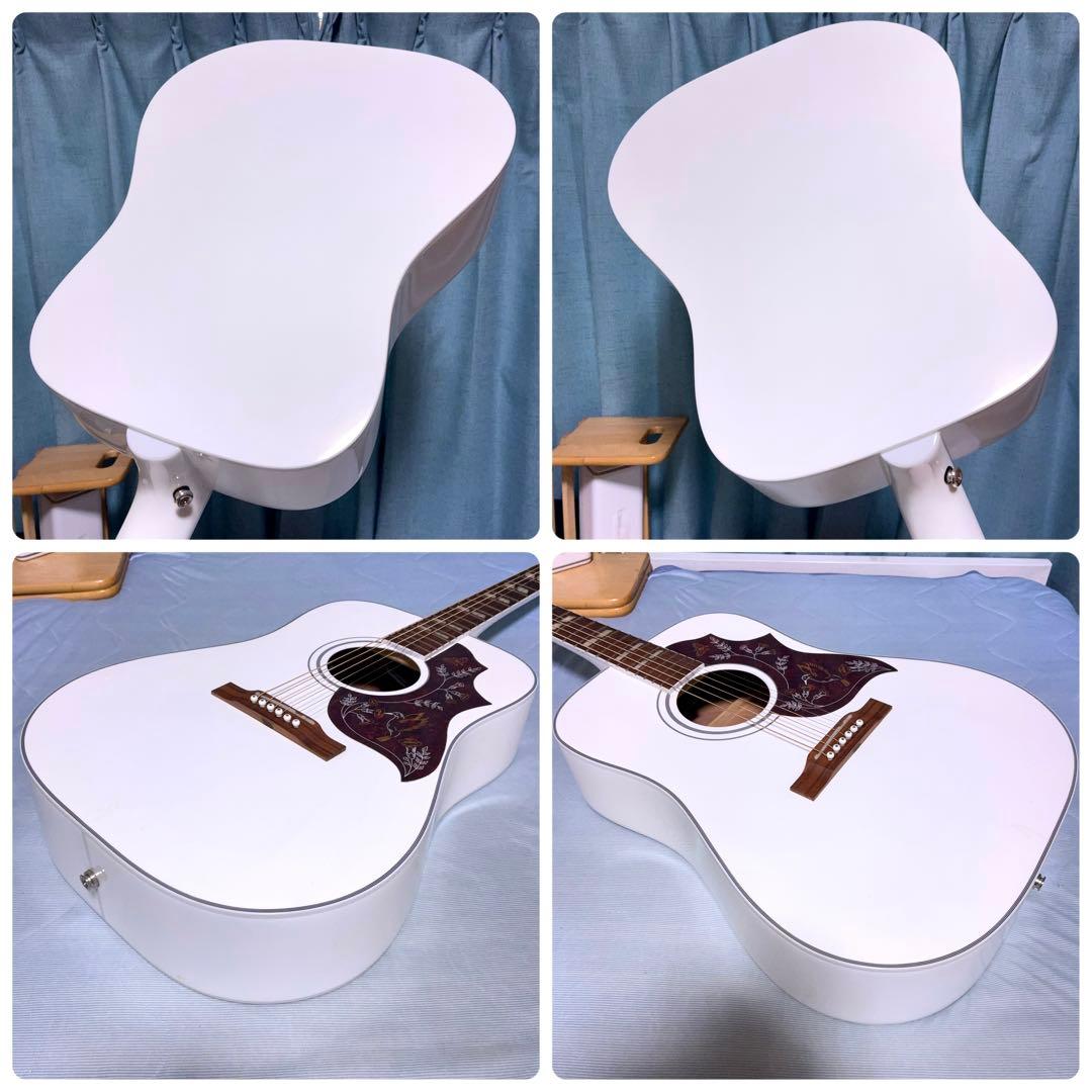 【希少☆牛骨☆エレアコ】Epiphone☆ハミングバード☆限定カラー☆ホワイト☆