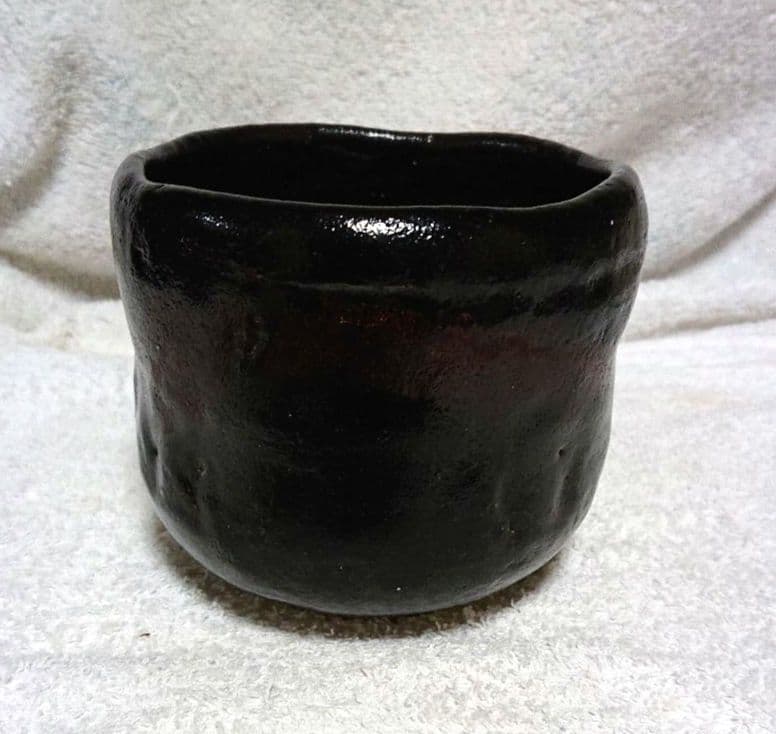 茶道具道年造黒楽茶碗 木箱付きA422