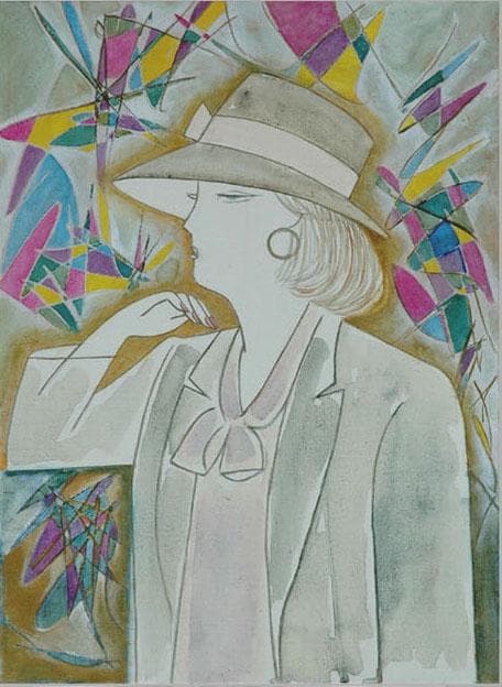 油絵 菅家令子 絵 絵画インテリア額付(青緑＋金色の枠) F4-071412女性