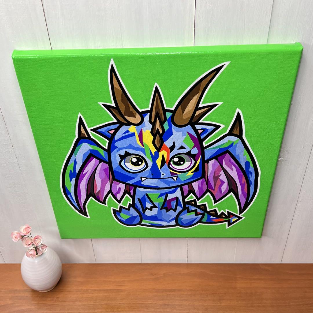 「背中の翼」｜絵画 原画 動物画 ドラゴン イラスト ドローイング