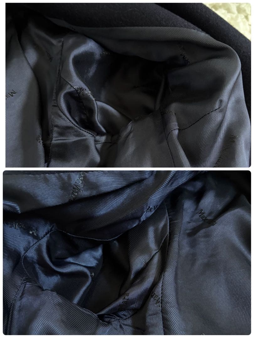 【美品！特価！】MaxMara 銀タグ チェスターコート 比翼 ダブル 濃紺