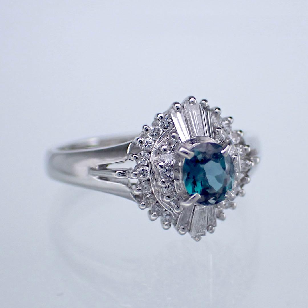 三越 極上アレキサンドライト0.31ct ダイヤ0.30ct Pt900 リング
