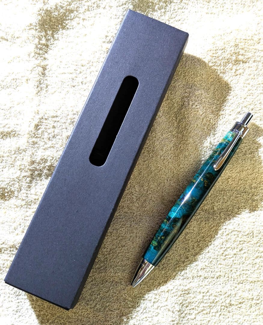 木軸ペン　花梨瘤杢　スタビライズドウッド　　ボールペン／シャープペン