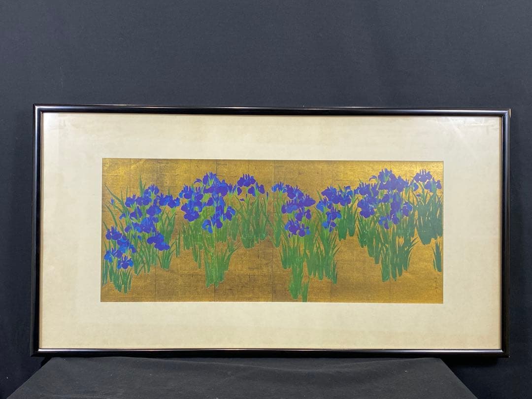 5098■尾形光琳 燕子花図 複製品 額装 左隻