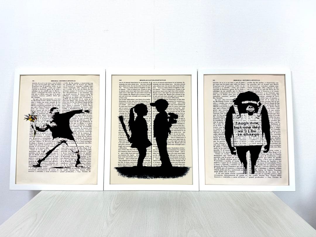 No.291フレーム付きキャンバスアート　アートポスター　バスキア　バンクシー