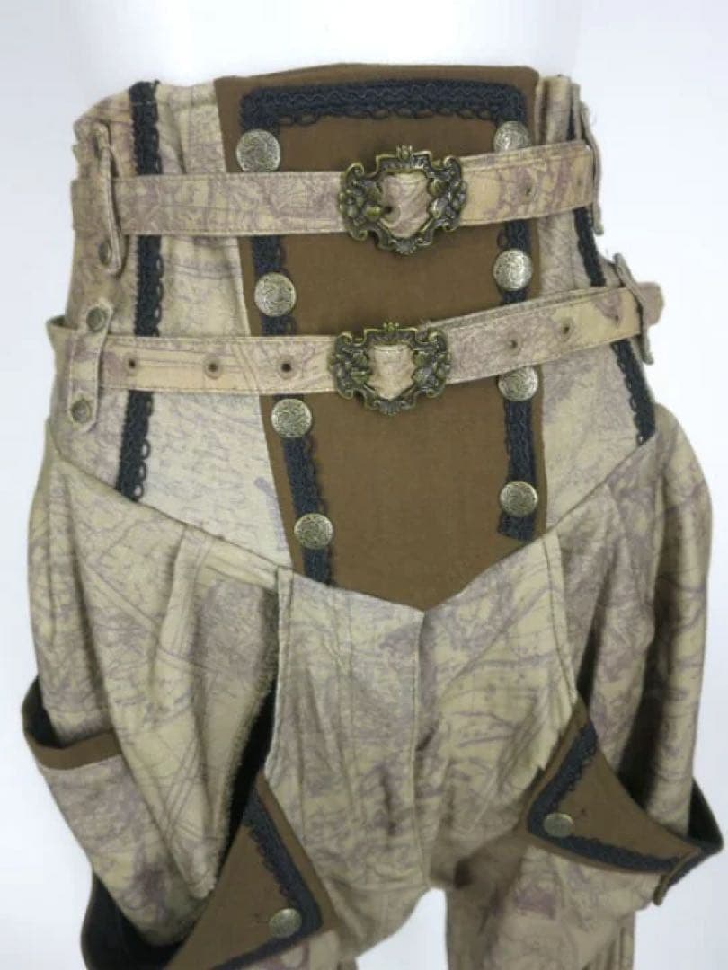 OZZ ONESTE 地図柄コルセットサルエルパンツ オッズオン Ozz On