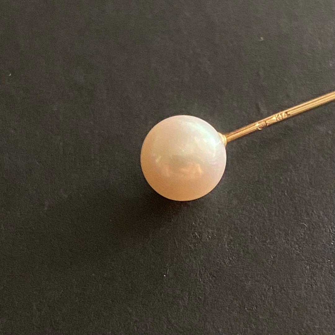 極美品 MIKIMOTO ミキモト パール 真珠 ブローチ ピン K14