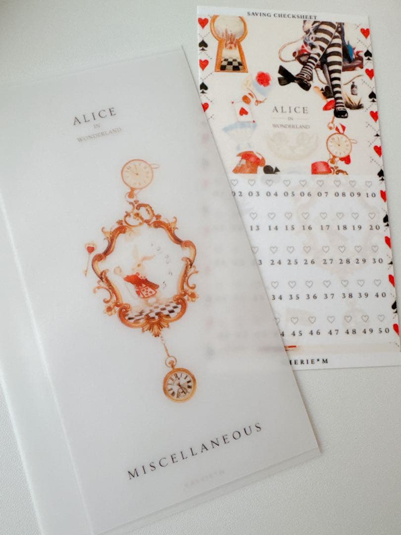 A6リフィル Alice in Wonderland checksheet