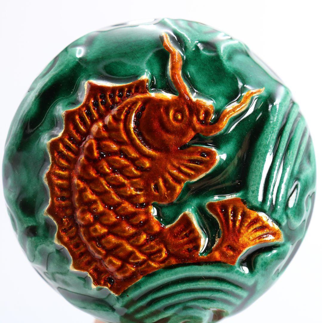 山本一如作 青交趾荒磯香合 茶道具 共箱共布　AT353　TC1