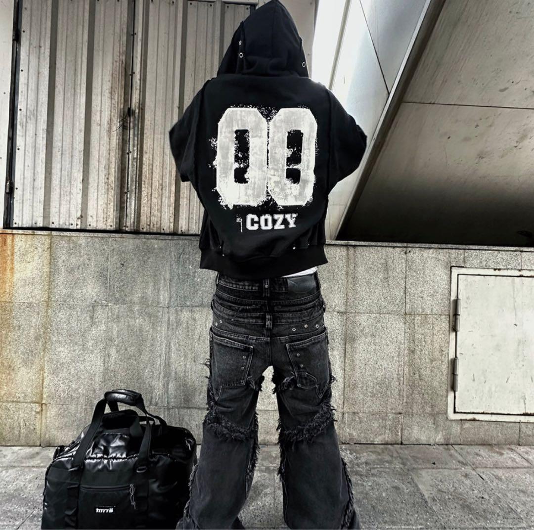 【新品】COZY WORLDWIDE コジー ジップパーカー黒 M