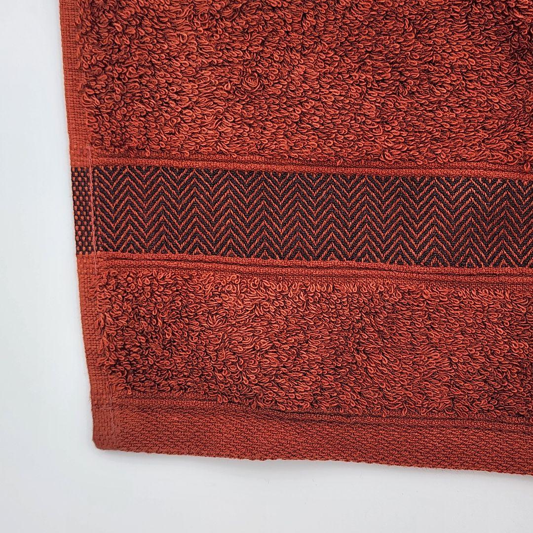極美品 ★HERMES★ エルメス フェイスタオル シェブロン柄 ブラウン