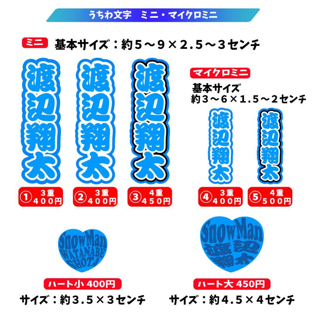ミニうちわ文字オーダー　ステッカー　名前でなくても言葉でも作成可能です！