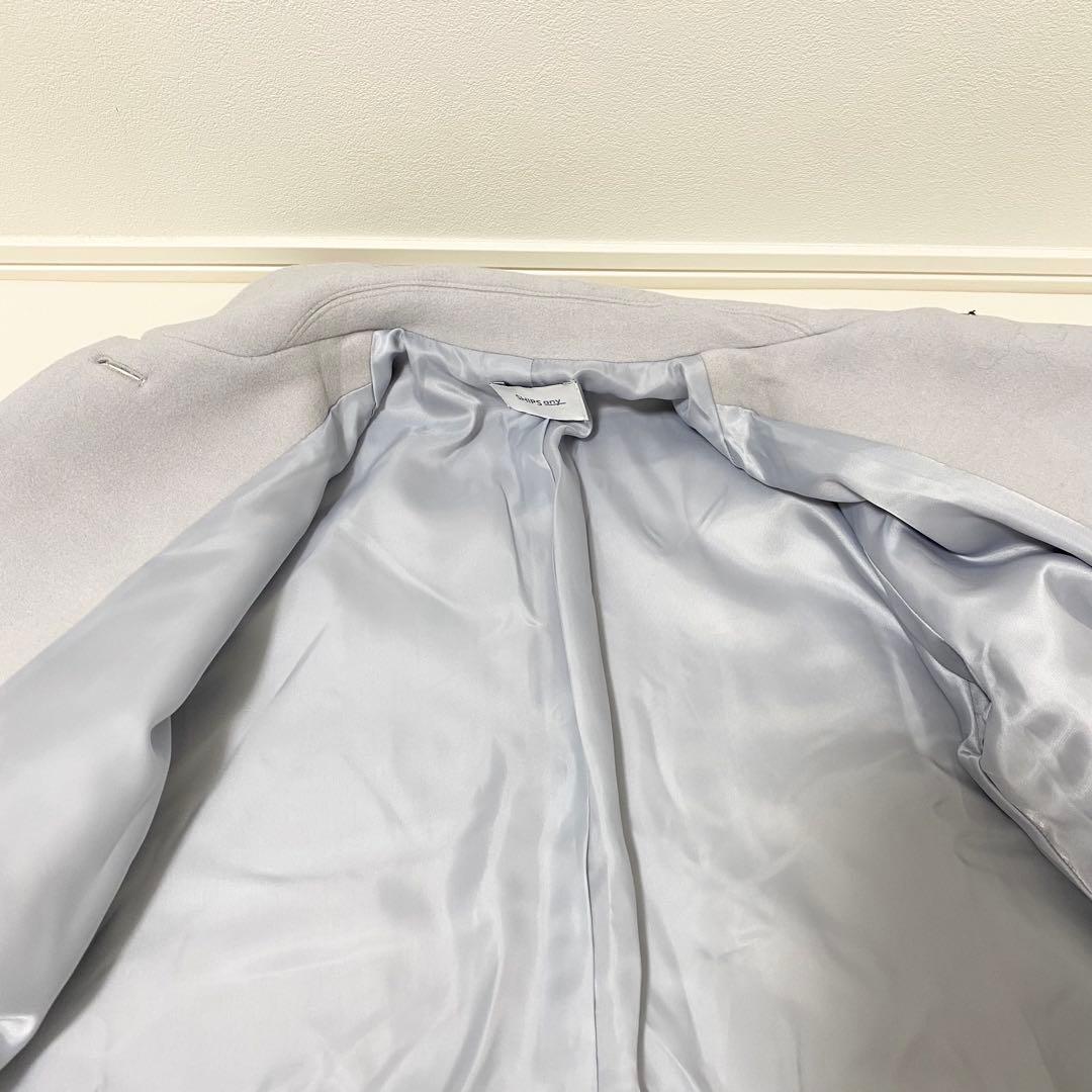 ♢新品♢SHIPS any シップス　ステンカラーコート　ライトグレー　水色