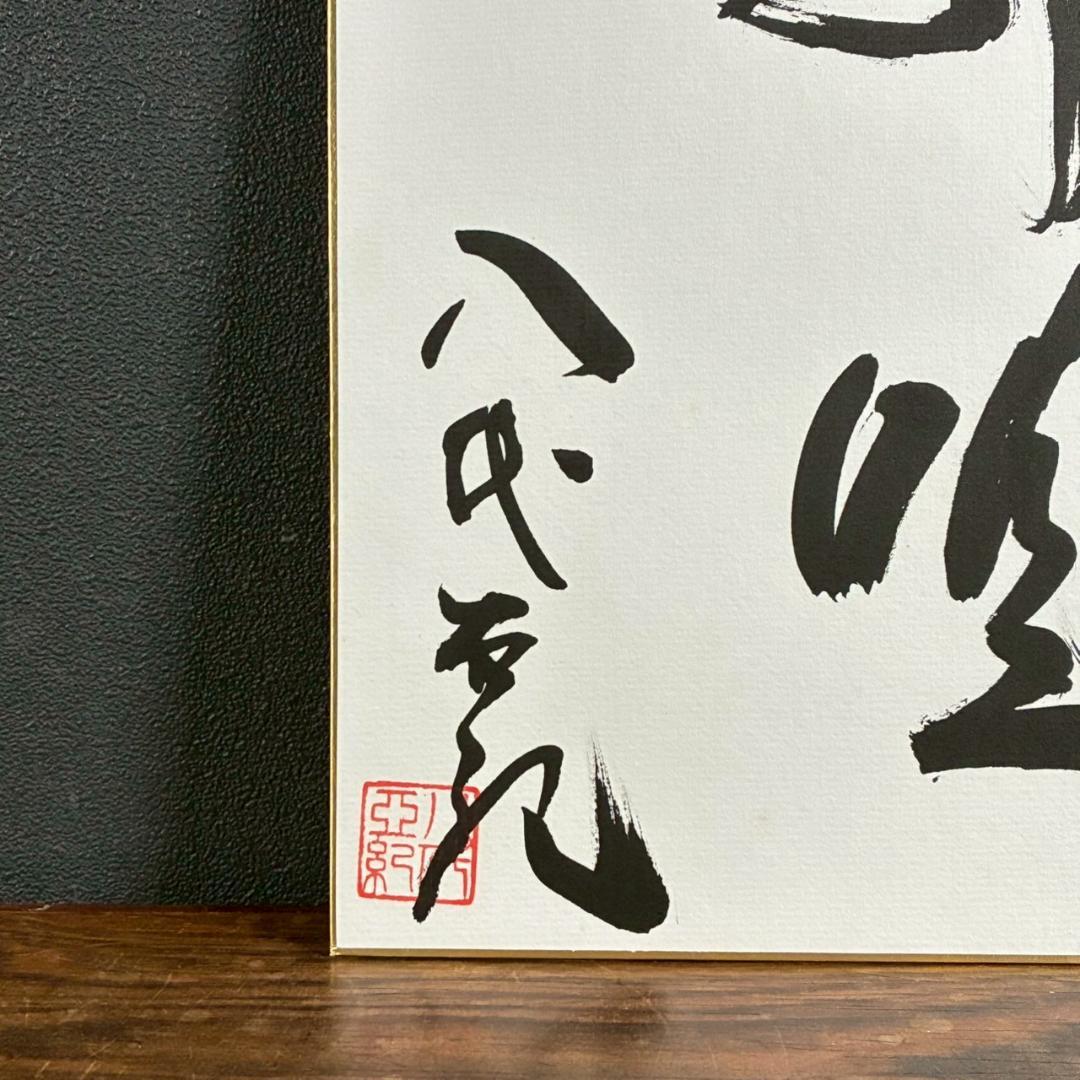 美品 八代亜紀「舟唄」直筆色紙 サイン・落款有り 額装 歌手 貴重 毛筆 肉筆