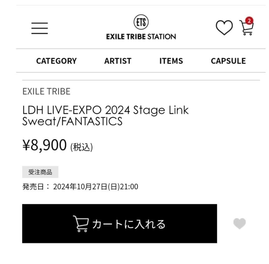 【新品】LDH LIVE EXPO Sweat FANTASTICS【Ｌ】