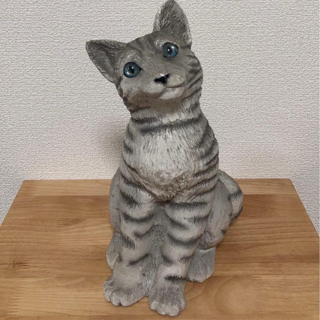 イタリア　リアル猫 ネコ　ねこ　キャット　サバトラ　置物 オーナメント オブジェ