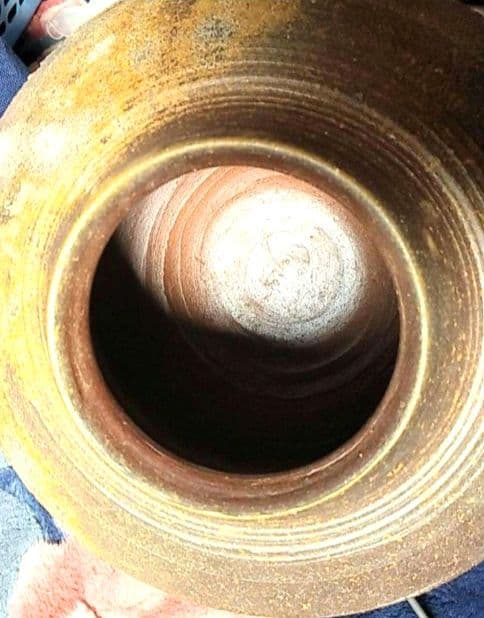☆★備前焼 陶器 丸形 厚可作 備前陶苑　壺　壷