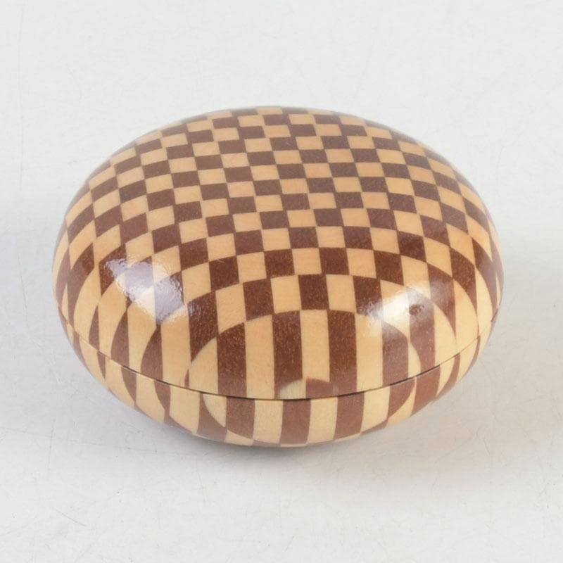 茶道具　鷹の巣　箱根寄木細工　香合　箱付　V　9679