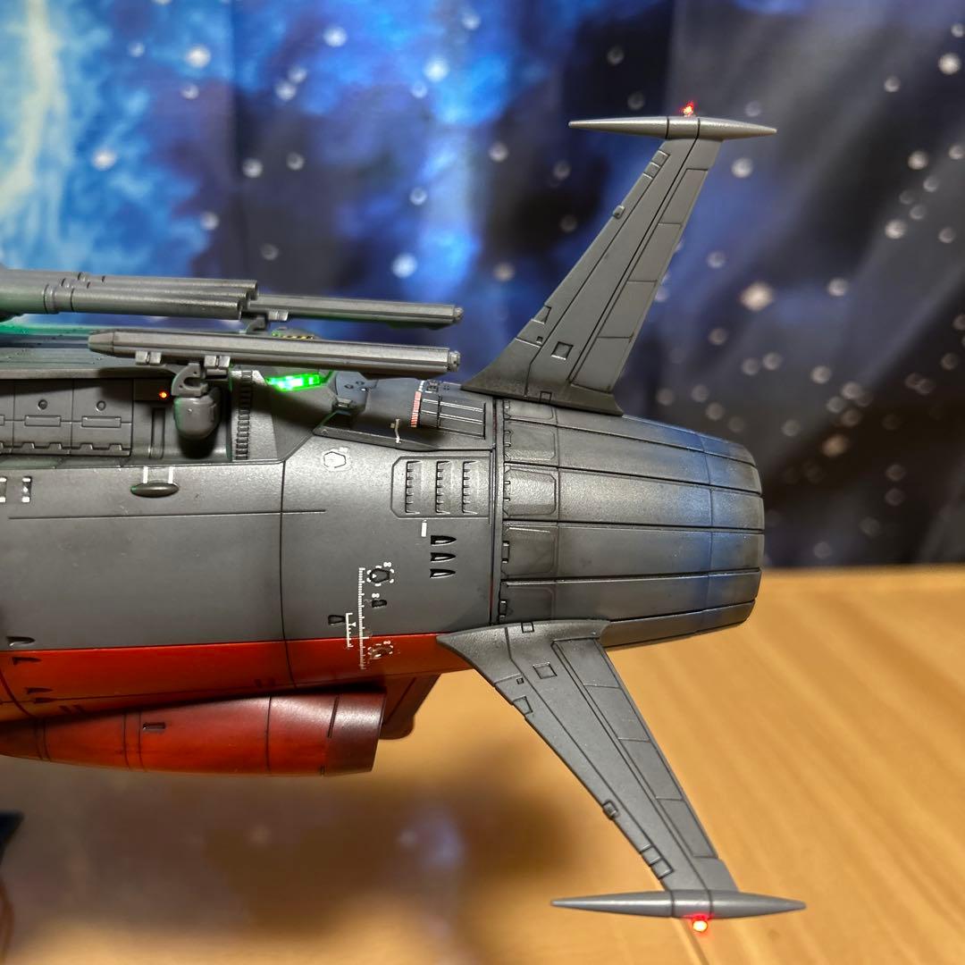 T*i様 宇宙戦艦ヤマト 1/500 フル電飾！完成品。墨入れ済みつや消し塗装済