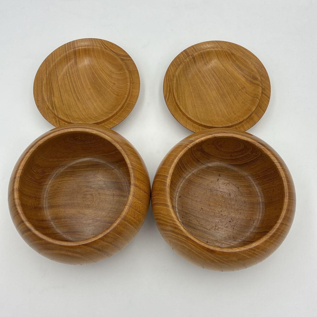【美品・箱付き】欅碁笥 特大 ケヤキ40号碁石付き 高級碁笥