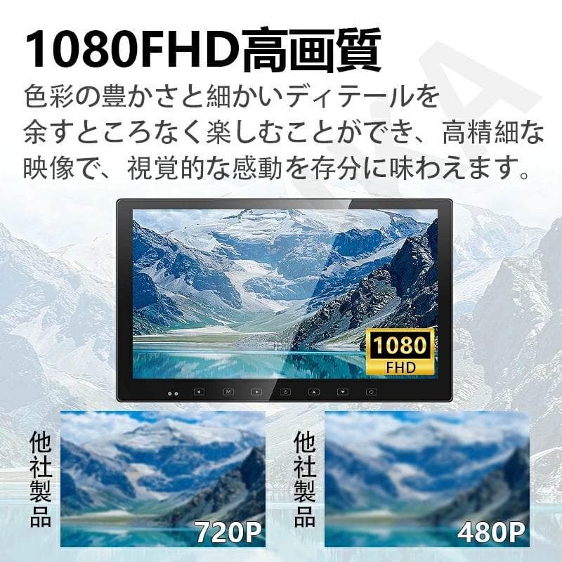 13.3インチ 1080P リアモニター 車載モニター 軽量