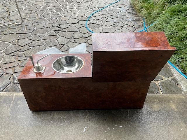 木目調収納付きシンク家具 キャンピングキット　８ナンバー
