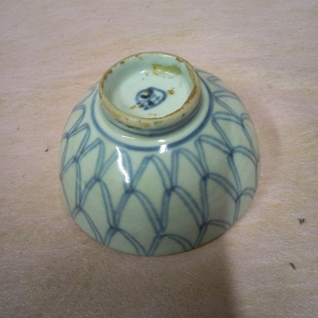 初期伊万里　網目文様茶碗　古美術　古道具　骨董品
