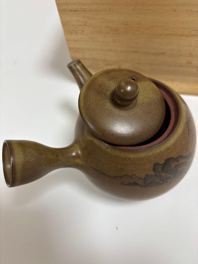 佐渡 無名異焼き 茶器セット湯呑み茶碗 5客 急須 1個 3代目伊藤赤水