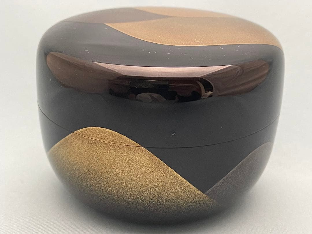 輪島塗　鈴谷鐡五郎　遠山平棗　共箱　無傷　未使用品　茶道具　棗　真物保証