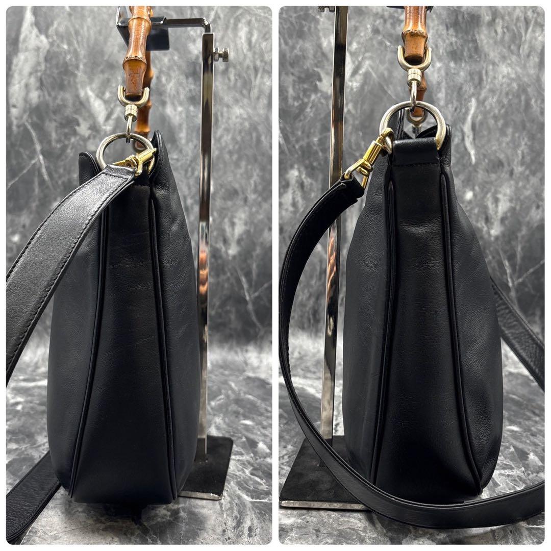 ✨美品✨GUCCI ショルダーバッグ 2way バンブー レザー ブラック