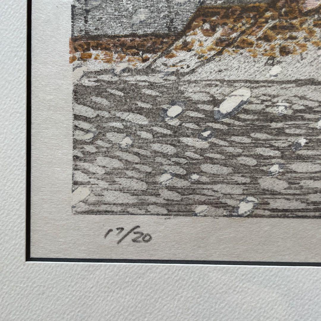 国宝 松本城 「雪の松本城」 塩入 久　版画