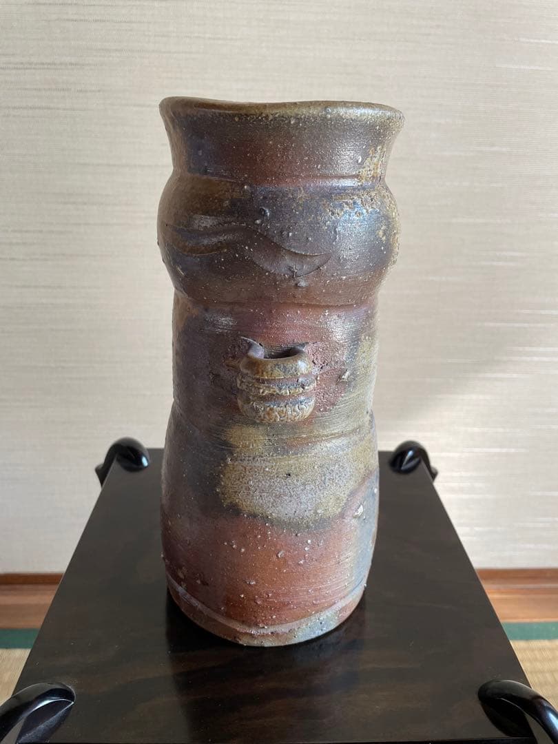 花瓶　耳付花入　備前焼