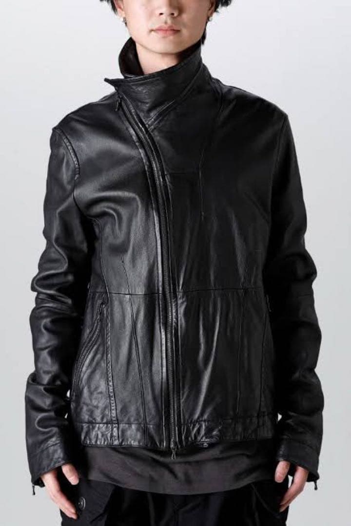 ユリウス JULIUS ジャットネックレザーライダースジャケット