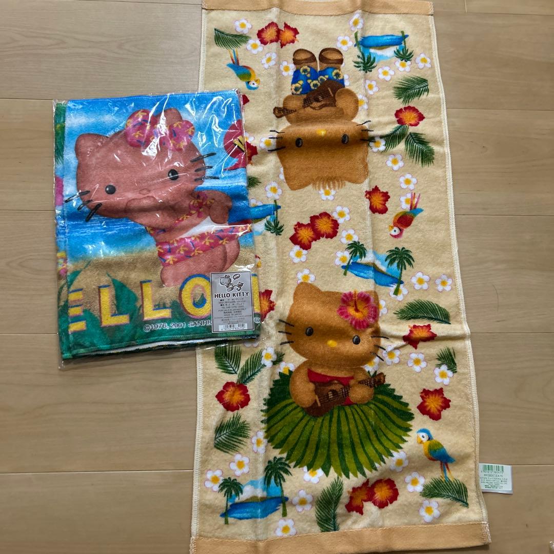 キティ ダニエル 日焼け　ハワイ　ハイビスカス ウクレレ　タオル