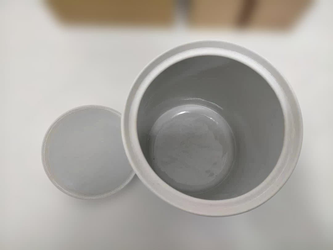 【送料無料】陶器製 骨壺 未使用品 蓋付き 和柄 共箱あり 251225-10T