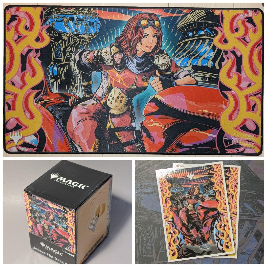 【未使用】灯を追う者、チャンドラ　プレイマット　スリーブ　デッキボックス　セット