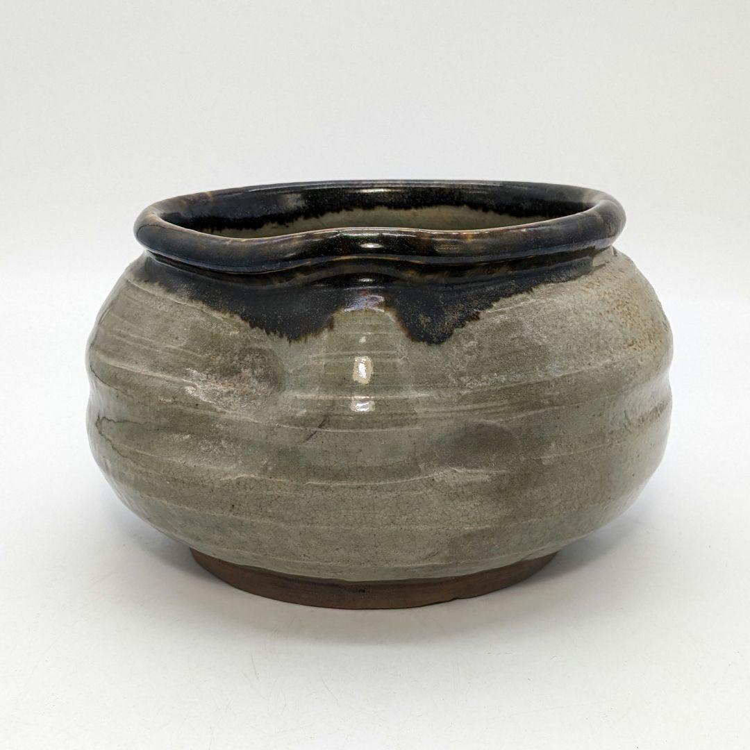 岡本英山 虫明焼 建水 茶こぼし 茶道具 茶器 抹茶 茶陶 容器 食器 工芸品