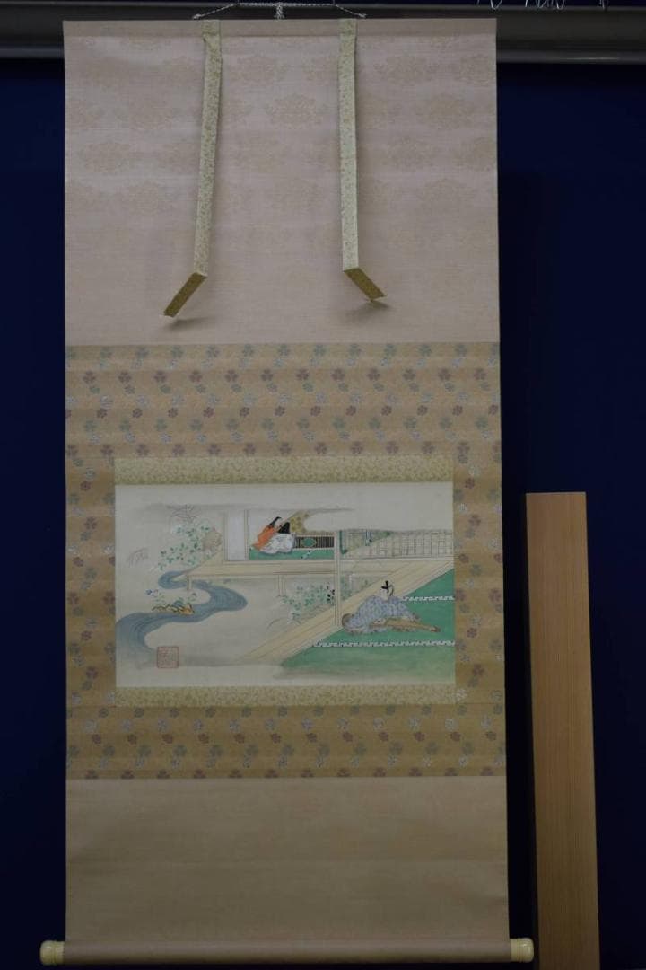 真作/光茂/大和画/布袋屋掛軸HE-531