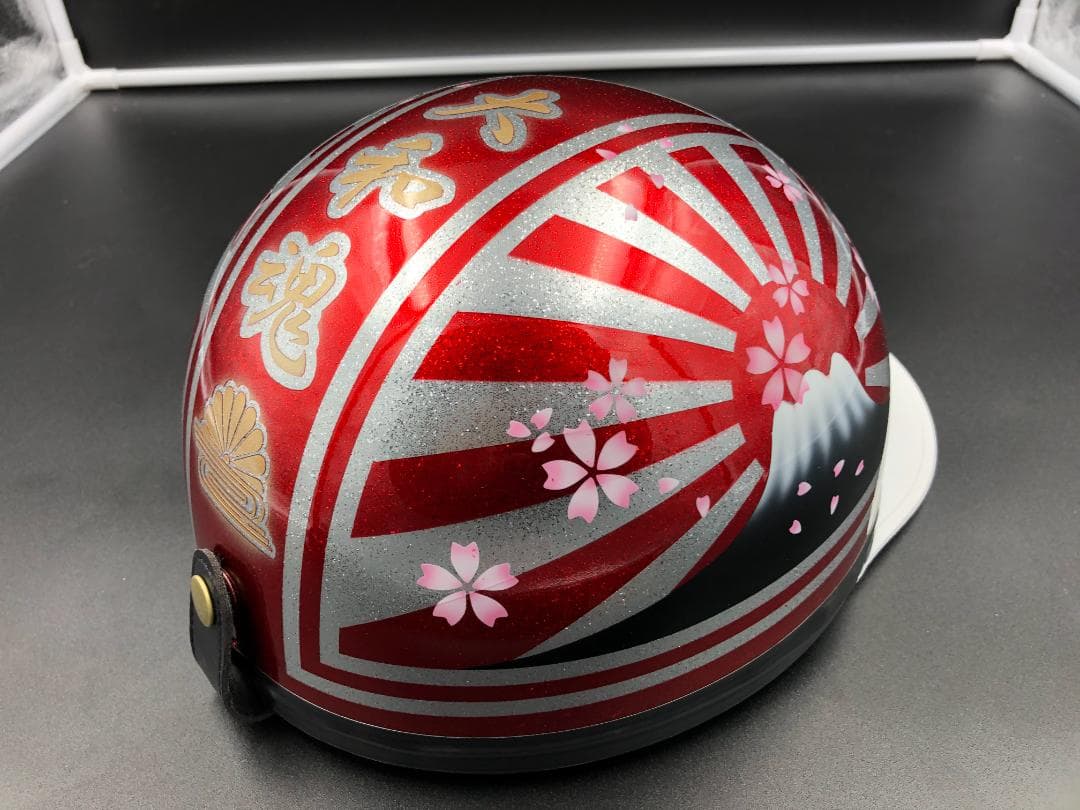 コルク半　カスタム　富士日章　三つボタン　キャンディレッドラメ　桜　高級クリヤ