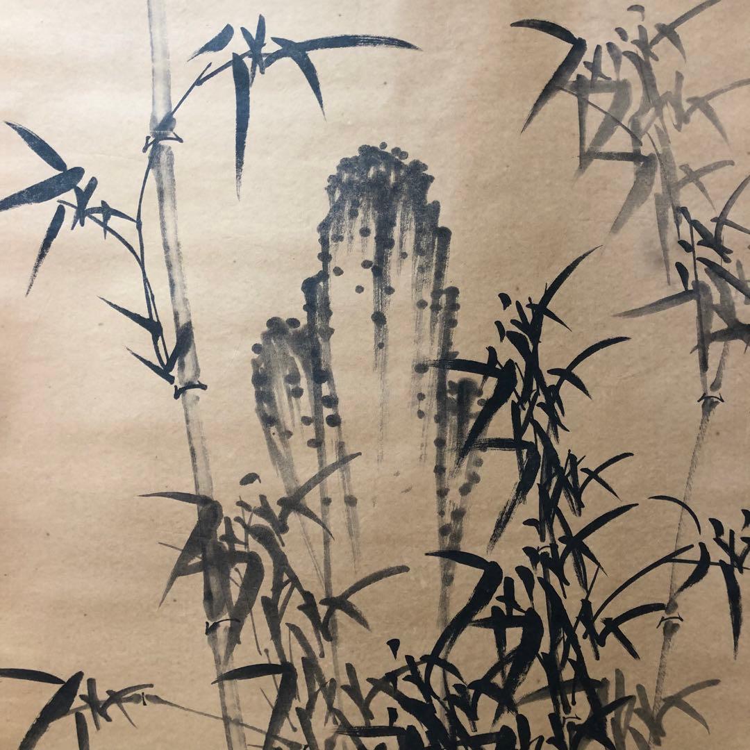 山水絵　大型　名家　潘天寿 鄭板橋　中華民国故宮博物院館藏 掛け軸　2本