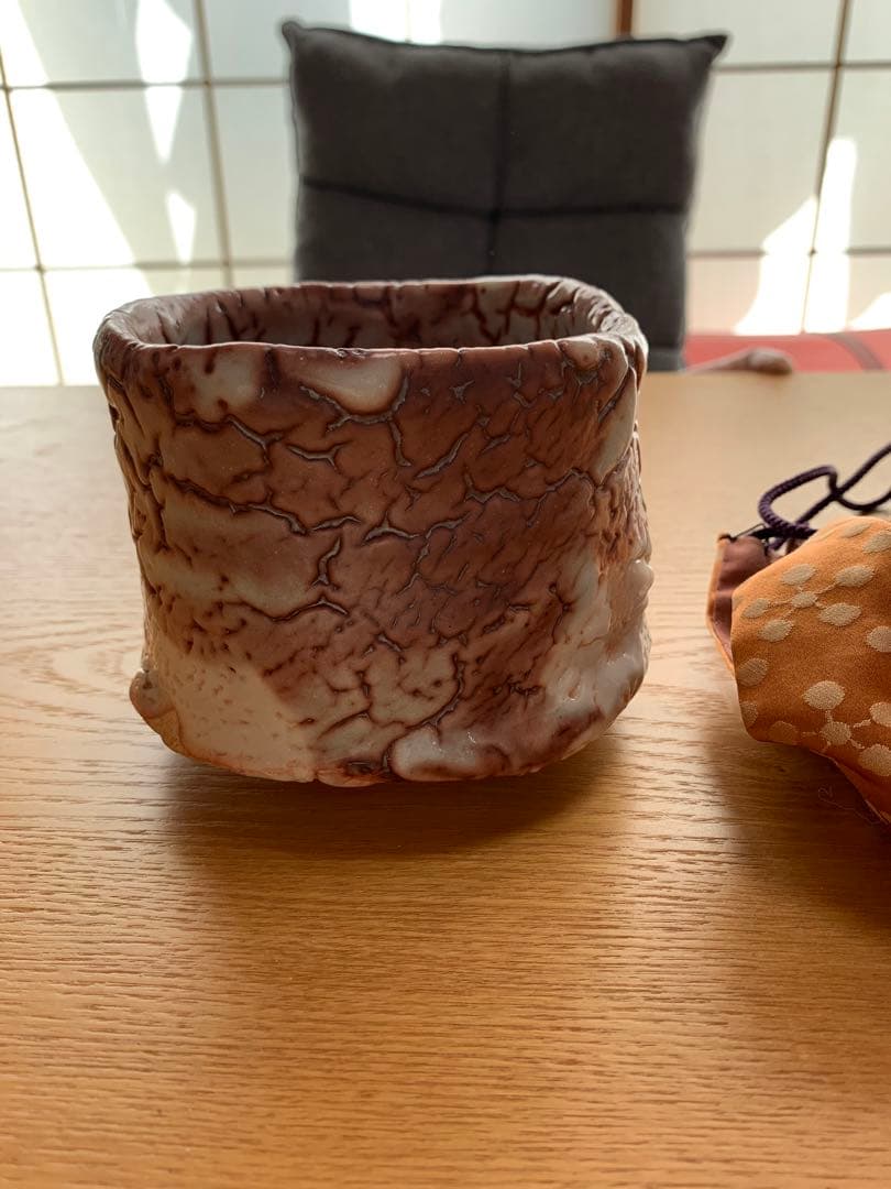 #希少品　茶道を行っている方に 見事な“景色　月形那比古　志野茶碗