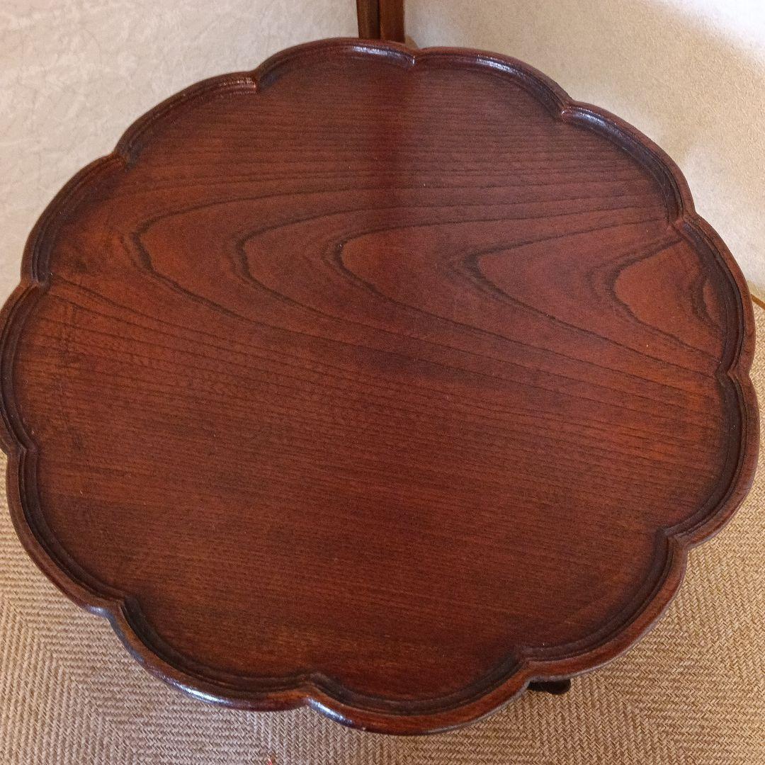 骨董 李朝 ソバン 李朝 お膳　花形 虎脚 机　花台 木製 飾り台