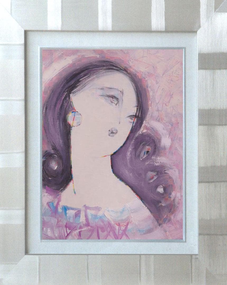油絵 菅家令子 絵 絵画 インテリア F6-082111 人物 女性