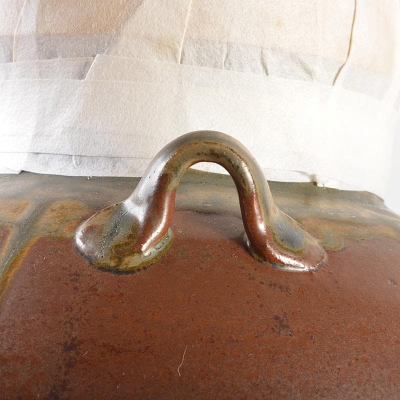 丹波焼　信水窯　市野克明　飾壷　口覆・飾紐付　共箱　M R5667C