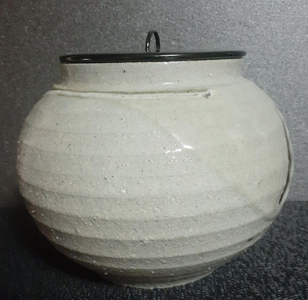 日本工芸会正会員　益子焼【武田敏男】作　鉄釉　草文様　水指　共箱　茶道具　茶器
