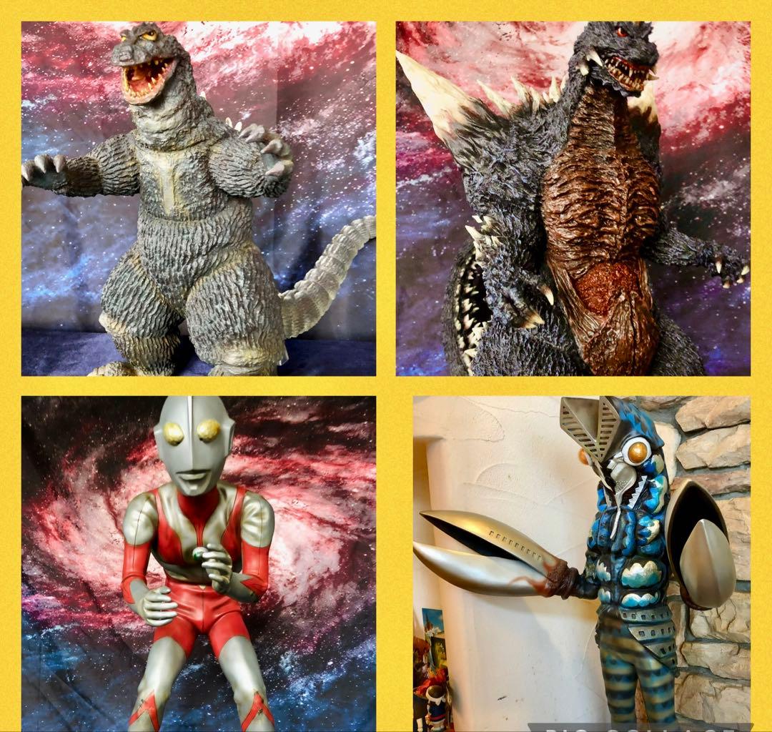 ウロコ・ゴジラ雛型レジンキット& 銀座書き割りセット完成品&特製ゴジラプレート￼