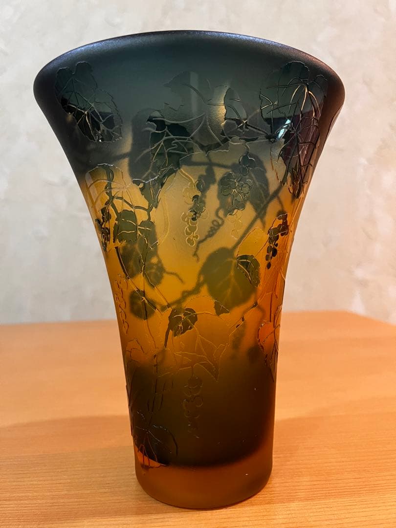 美しいグラデーション ガラス花瓶 野葡萄瑠璃橙